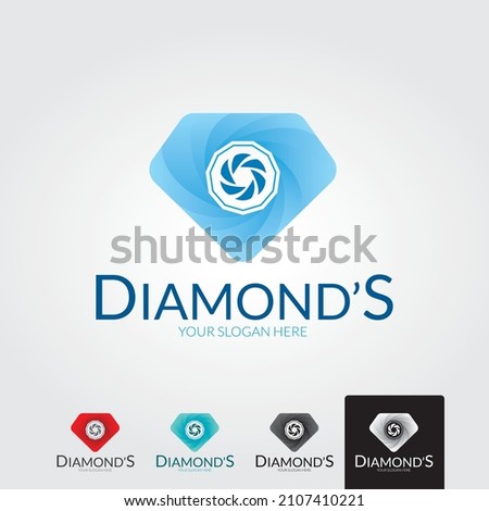 camera and diamond wedding photography logo design