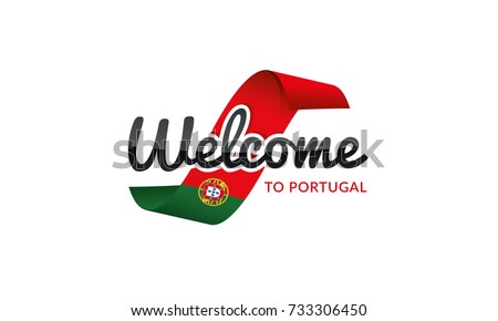 Welcome to Portugal flag sign logo icon
