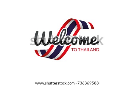 Welcome to Thailand flag sign logo icon