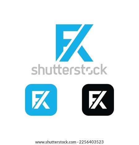FX,FT,FK or FR Logo - Creative  Alphabet Logo Designs - F,X,T,K,R -Font Type Face Logo Stock fotó © 