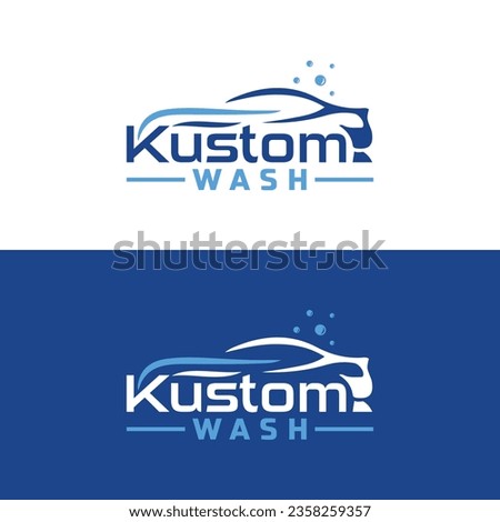 Kustom Car Wash Service Logo Design Idea - Autombile,Vehicle Cleaning and Washing Service