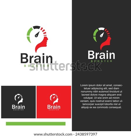 Brain Booster Logo Design Template - Mind Booster,brainstorm,knowledge,inspiration,mental health and ability,accelerate mind