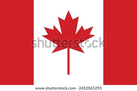 Canada flag vector design - Patriotism symbol - red leaf