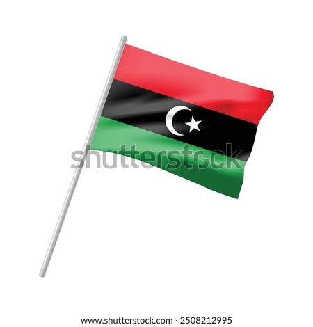 Libya Flag Waving Vector Design - Libya Independence Day