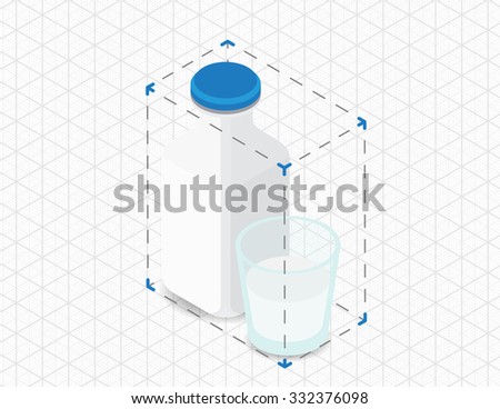 isometric milk in bounding box