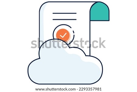 vector icon cloud checkmark internet