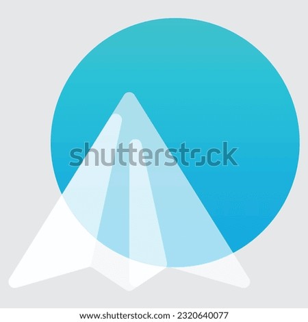 illustration of a icon glass paperplane 