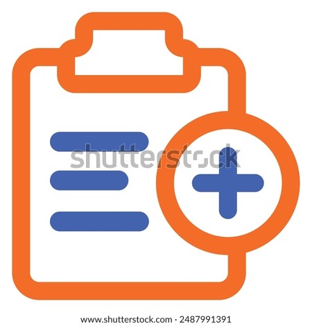 illustration of a icon clipboard add