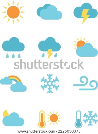Vector Illustration - Simple and Commonly Used Universal Weather Small Icon Elements