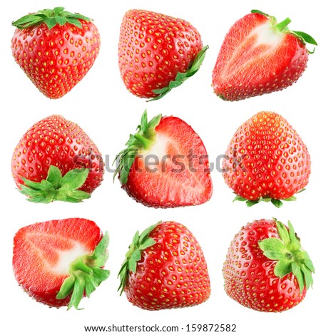 Similar – Image, Stock Photo Single strawberry on a spoon. Ripe strawberry on pink