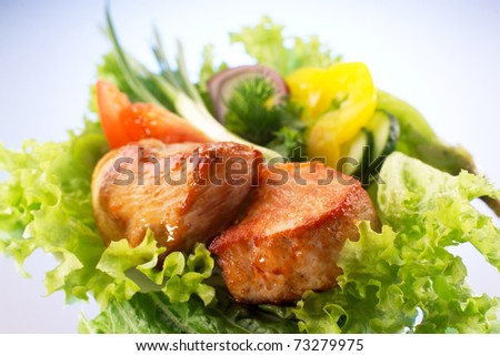 Roasted meat with vegetables
