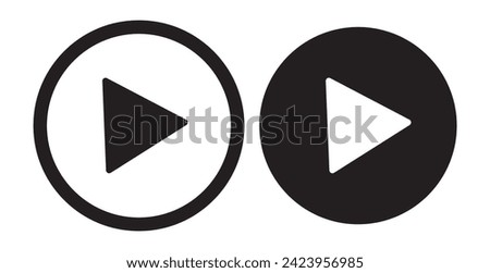 Play icon set in different styles, video play button signs isolated - vector