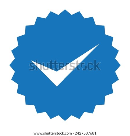 Check mark icons. Profile verification check marks icon. Approved symbol. Verified account badge. Quality and accept signs. Vector illustration.