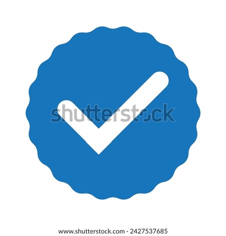 Check mark icons. Profile verification check marks icon. Approved symbol. Verified account badge. Quality and accept signs. Vector illustration.