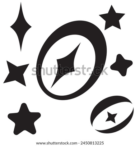  Brutalism shapes. Brutalism star and flower shapes. For modern T-shirts designed. Stars, starburst . Vector illustration