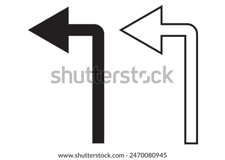 turn left solid icon Graphic design 