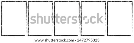 Grunge square and rectangle frames. Ink empty black boxes set. Rectangle borders collections. Rubber square stamp imprint. Vector illustration isolated on white background. eps 10