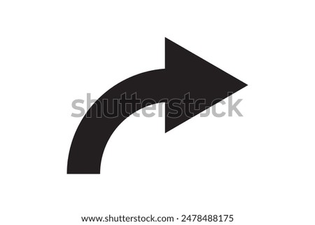 Vector turn right arrow chevron icon. Perfect for app and web interfaces, infographics, presentations, marketing, etc.