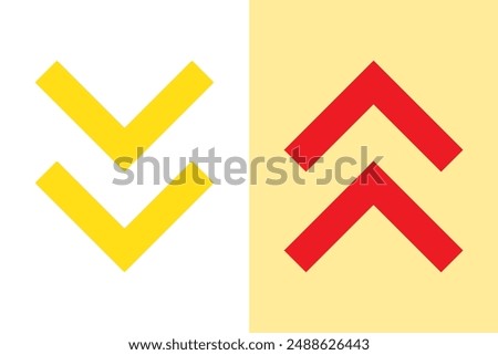 Arrow icon chevron doodle black line graphic design. Vector isolated on white background. Vector illustration.