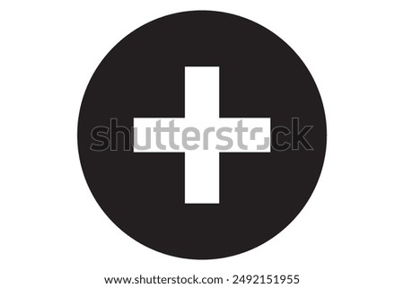 Plus line icon vector design for user interface, Plus icon simple vector perfect illustration, black white plus icons sign