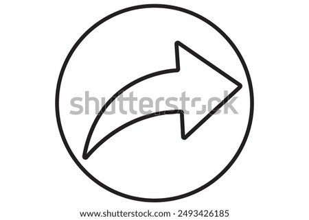 Share arrow icon. publish arrow symbol. right arrow vector. social media icon.