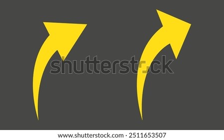 Flat style illustration of going up red arrow icon isolated with background.