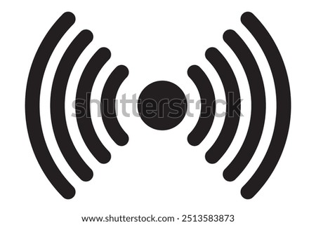 Motion sensor icon in flat style. Sensor waves vector illustration on white isolated background. Security connection business concept.