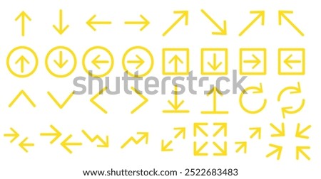  outline web arrows icons such as up arrow, left arrow, shuffle, right arrow, distribute spacing vertical, bottom left, top left, up down vector thin line icons for web design, mobile app.