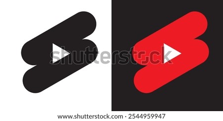 Short video, shorts icon isolated on square button