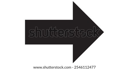 Long arrow. Black arrow pointing right. Black large arrow pointing right. Bold thine long arrow. Vector illustration.