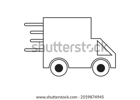 Fast free delivery truck vector icon set. moving cargo shipping service truck sign. courier parcel distribution transport. express shipment delivery logistic truck symbol.