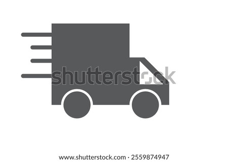 Fast free delivery truck vector icon set. moving cargo shipping service truck sign. courier parcel distribution transport. express shipment delivery logistic truck symbol.