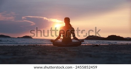 Similar – Image, Stock Photo Woman practicing yoga in various poses (asana)