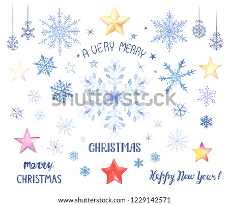 free watercolor snowflakes vector download free vector art stock