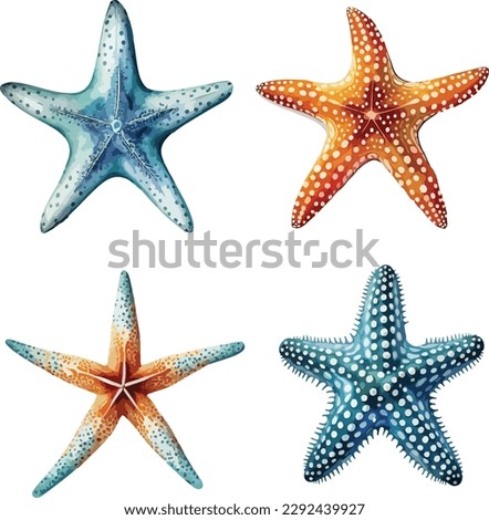 Starfish clipart, isolated vector illustration.