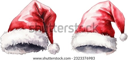 Santa Hat  clipart, isolated vector illustration.