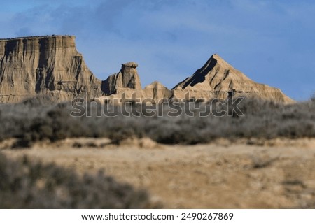 Similar – Image, Stock Photo Iconic mountain on Bardenas Reales in Navarra, Spain