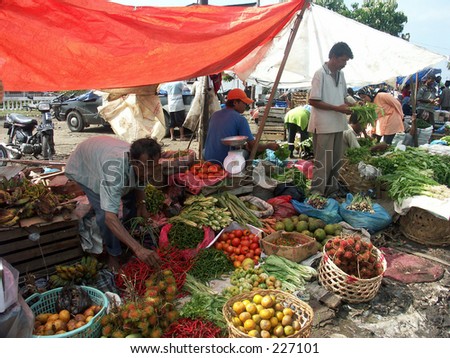 Traditional market pascatsunami at Aceh Indonesia.