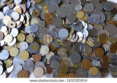 Collectible coins from different countries of the world Stok fotoğraf © 