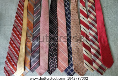 Colorful old ties close up Stok fotoğraf © 