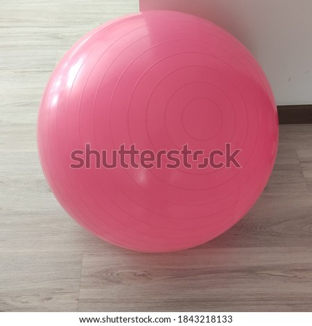 Pink pilates ball isolated on floor Stok fotoğraf © 