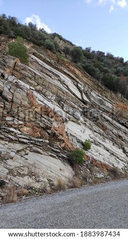 Beautiful layered rock formation in nature Stok fotoğraf © 