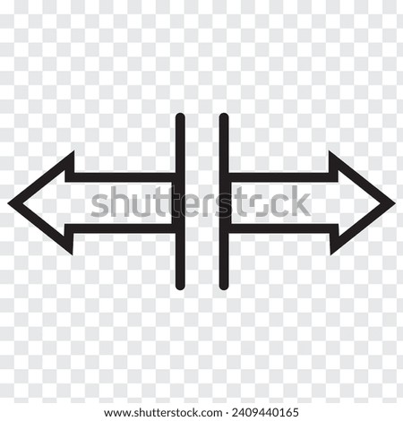  horizontal resize isolated icon. Simple element illustration from arrows concept. horizontal resize editable logo symbol design on white background. horizontal icons design.