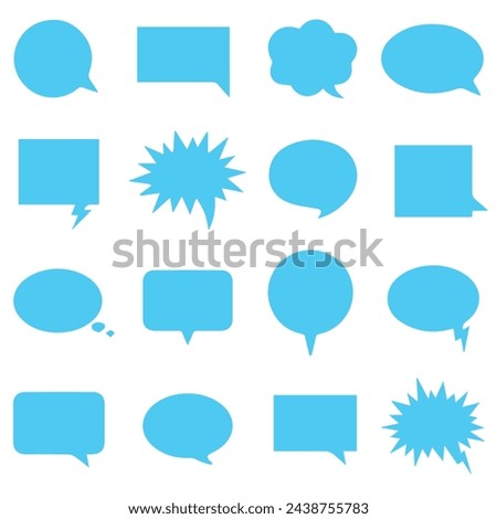 Flat blank  speech bubble stickers. Balloon dialog cloud for text chat comments. Comic pop art cartoon speach bubbles thoughts and sounds vector set eps 10 file 
