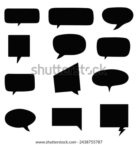 Flat blank  speech bubble stickers. Balloon dialog cloud for text chat comments. Comic pop art cartoon speach bubbles thoughts and sounds vector set eps 10 file 