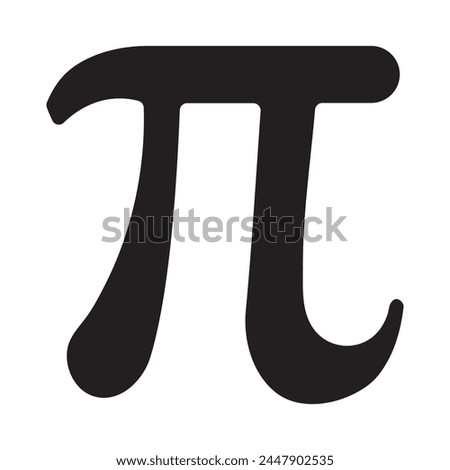 Pi symbol, icon, vector, logo design.  Pi silhouette design. Mathematical symbol of pi. Vector illustration.