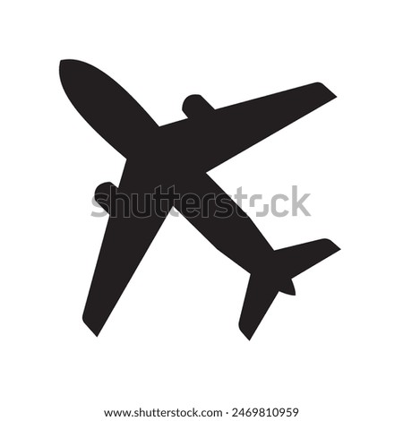 Airplane aviation flat icon for apps, logo and website. Airplane sign and symbol.  Flight transport symbol on white background. Vector illustration.