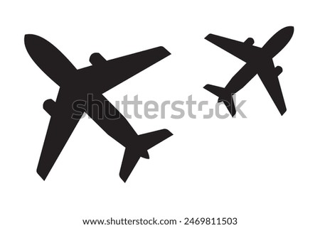 Airplane aviation flat icon for apps, logo and website. Airplane icon, vector. Airplane sign and symbol. Flight jet, aircraft transport symbol on white background. Vector illustration.