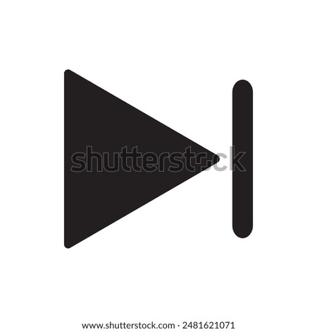 Media player icon, vector on white background. Skip icon for your web site design, logo, app, UI, UX. Skip ads symbol, icon. Skip advertisement icon, Vector illustration.