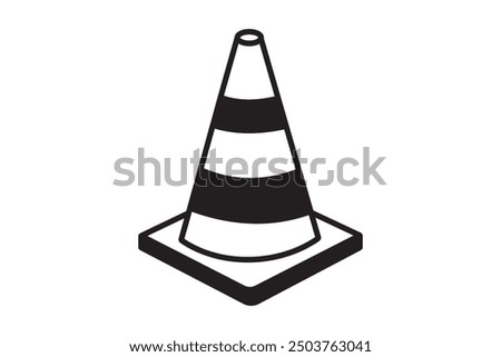 Construction cone, icon, vector set. Traffic cone icon, vector, silhouette design on white background. Traffic barrier icon, vector. Vector illustration.